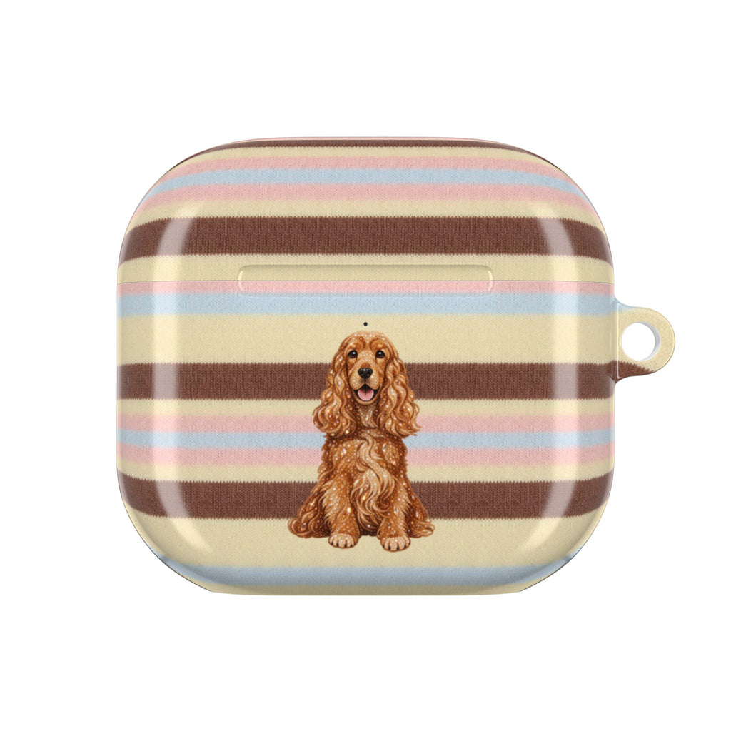 BUTTERSCOTCH STRIPES SPANIEL DOG AIRPOD CASE