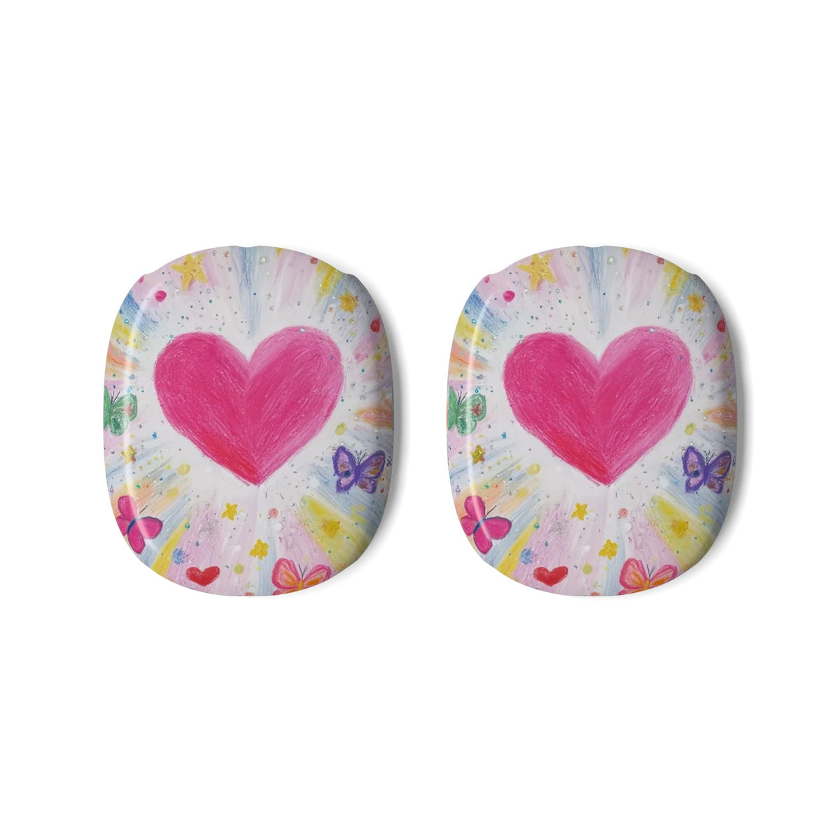 PINK WHIMSY HEART BUTTERFLIES AIRPODS MAX CASE COVERS