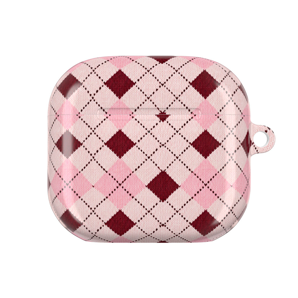 BURGUNDY ARGYLE AIRPOD CASE