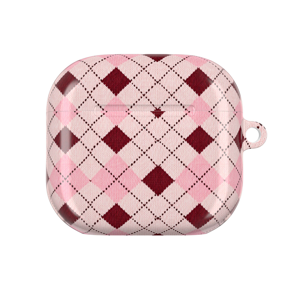 BURGUNDY ARGYLE AIRPOD CASE