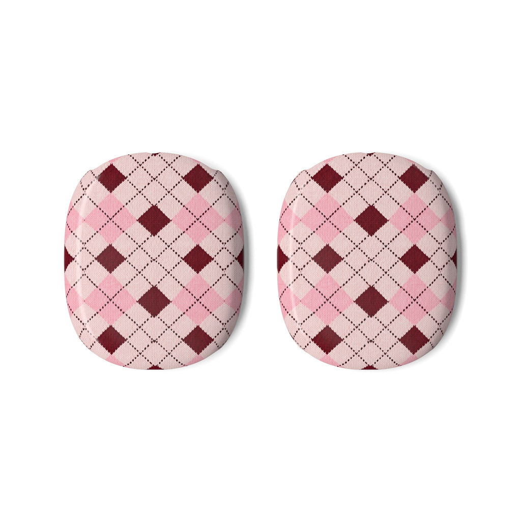 BURGUNDY ARGYLE AIRPODS MAX CASE COVERS