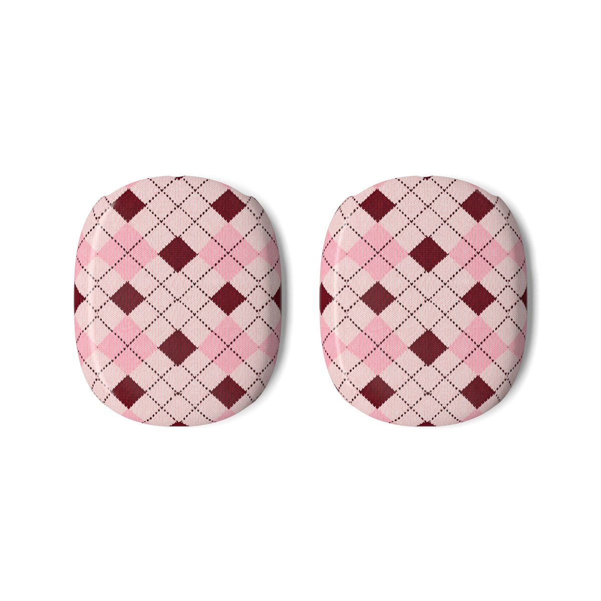 BURGUNDY ARGYLE AIRPODS MAX CASE COVERS