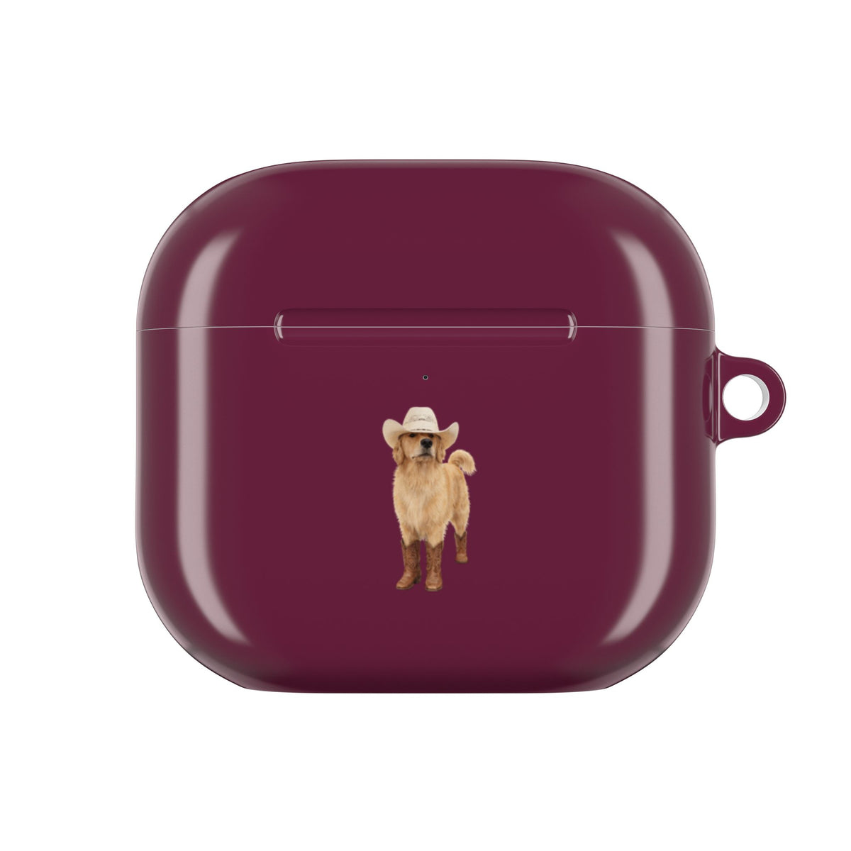 BURGUNDY GOLDEN RETRIEVER COWBOY DOG AIRPOD CASE