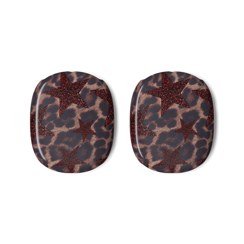 BURGUNDY RED LEOPARD STARS AIRPODS MAX CASE COVERS