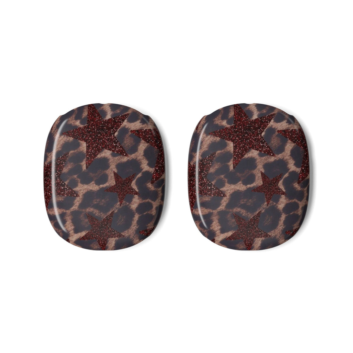 BURGUNDY RED LEOPARD STARS AIRPODS MAX CASE COVERS