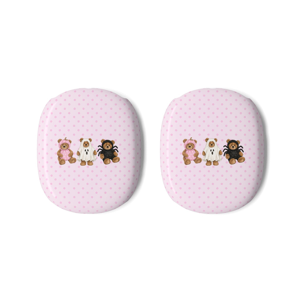 PINK POLKA DOTS HALLOWEEN TEDDY BEARS AIRPODS MAX CASE COVERS