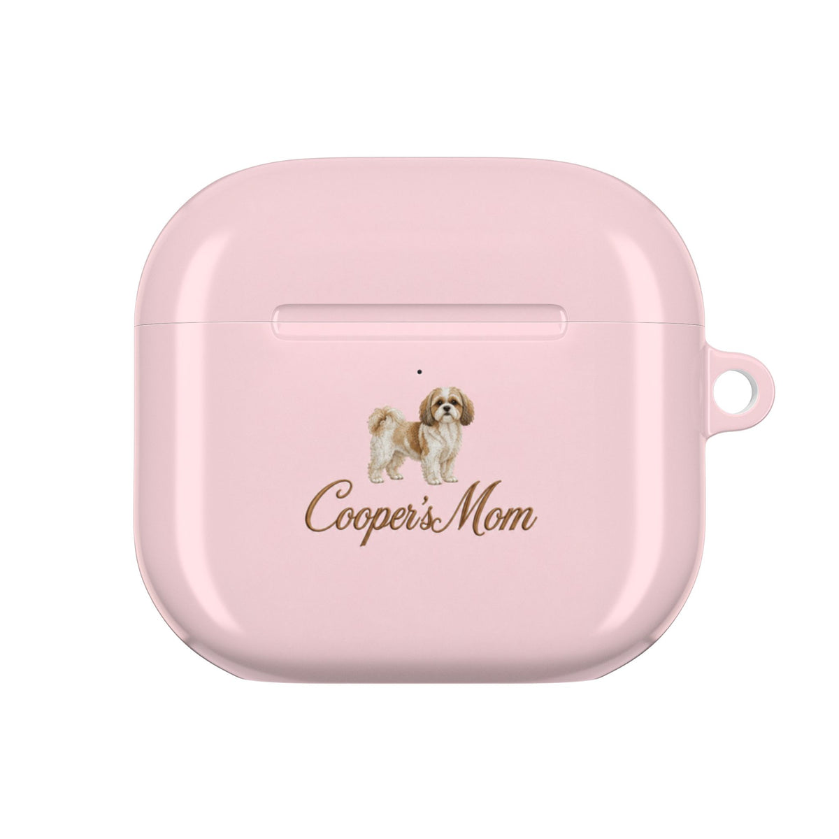 PERSONALIZED PINK SHIH TZU DOG MOM CUSTOM NAME AIRPOD CASE