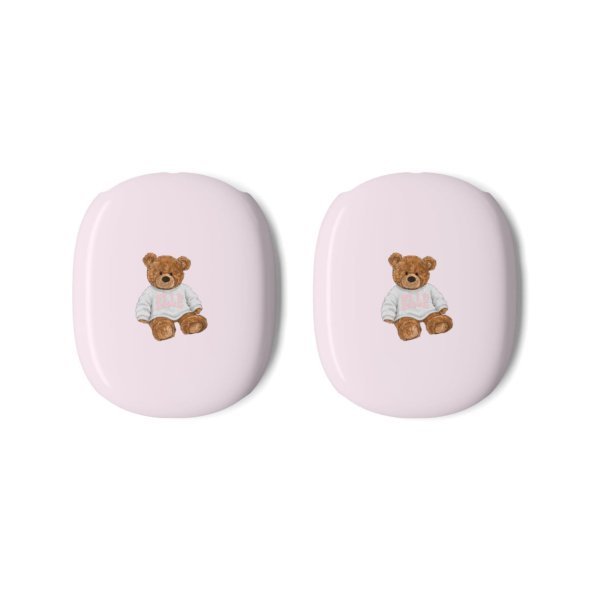 PERSONALIZED VARSITY SWEATER BABY PINK CUSTOM TEDDY BEAR NAME AIRPODS MAX CASE COVERS