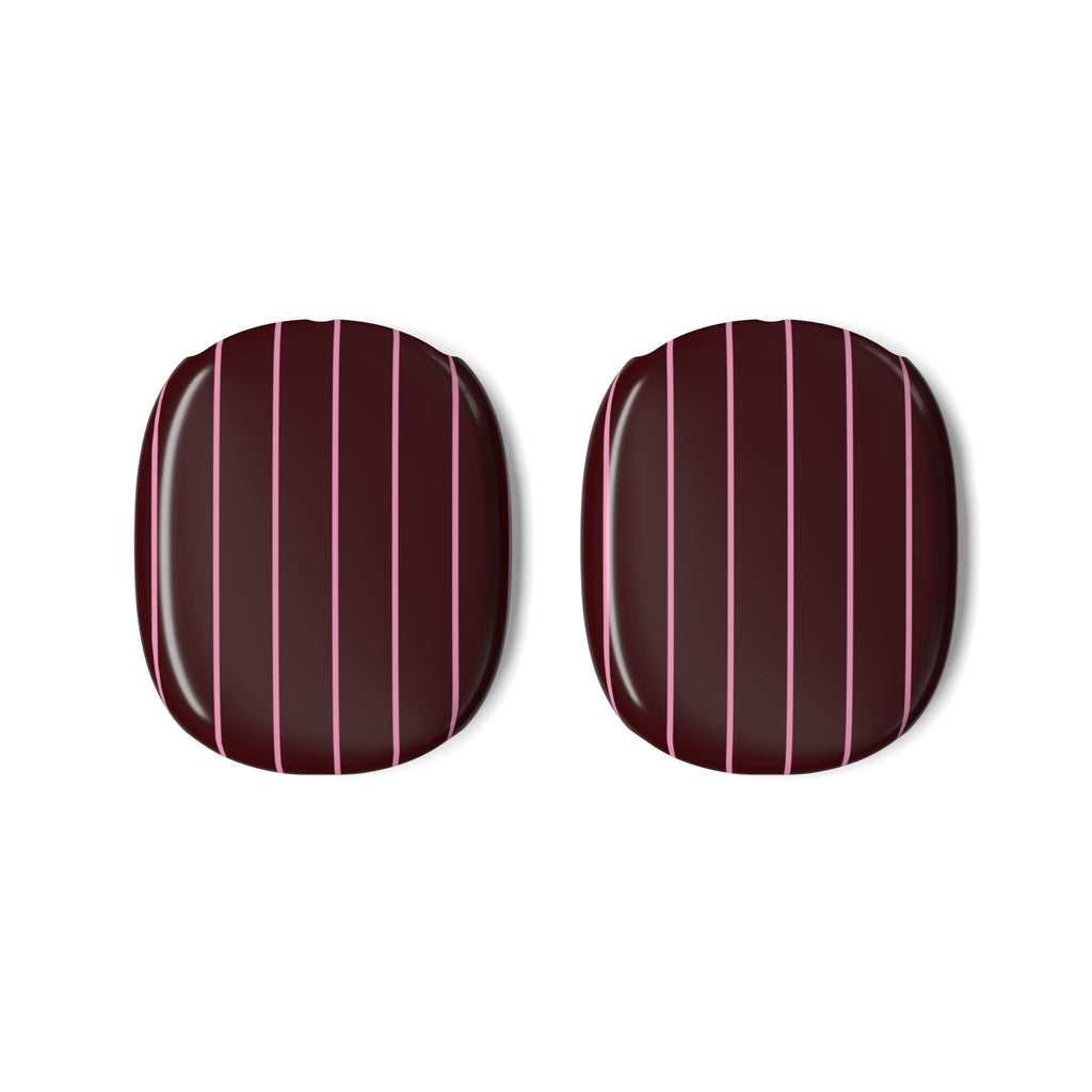 CRANBERRY ROSE MINIMALIST STRIPES AIRPODS MAX CASE COVERS