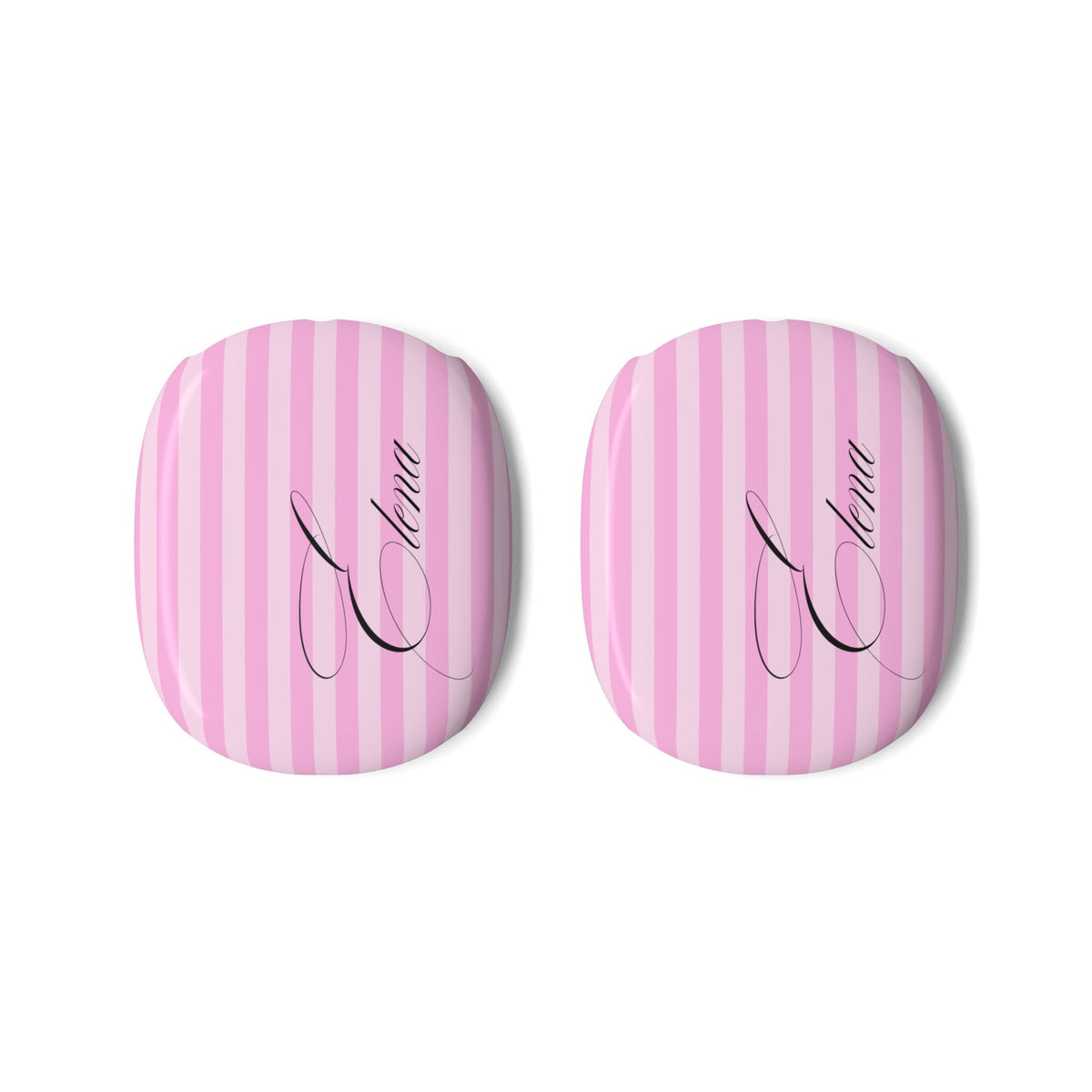 PERSONALIZED PINK STRIPES BLACK CUSTOM NAME AIRPODS MAX CASE COVERS