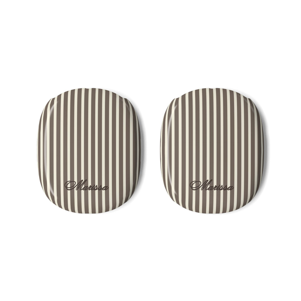 PERSONALIZED NAME CUSTOM BROWN STRIPES AIRPODS MAX CASE COVERS
