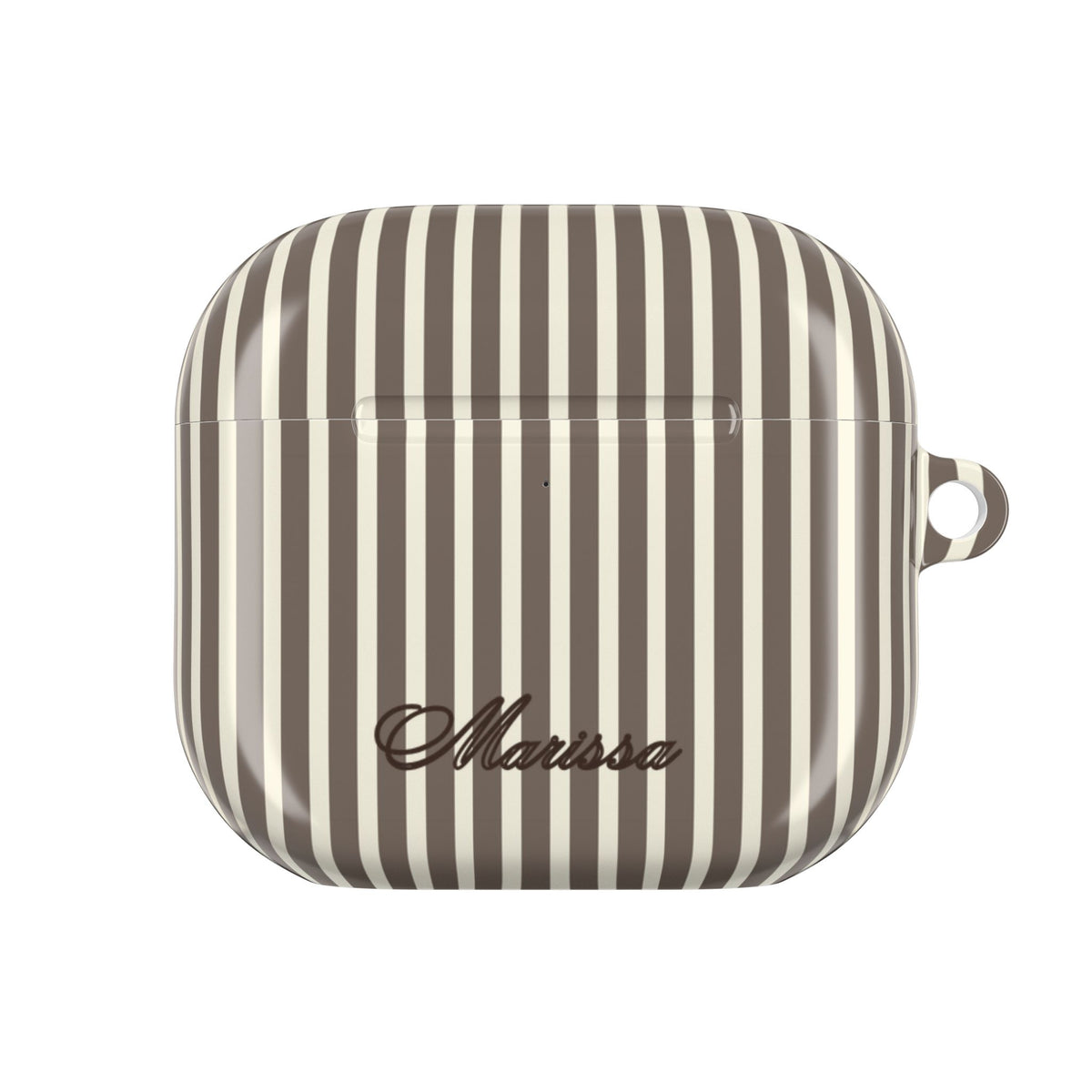 PERSONALIZED NAME CUSTOM BROWN STRIPES AIRPOD CASE
