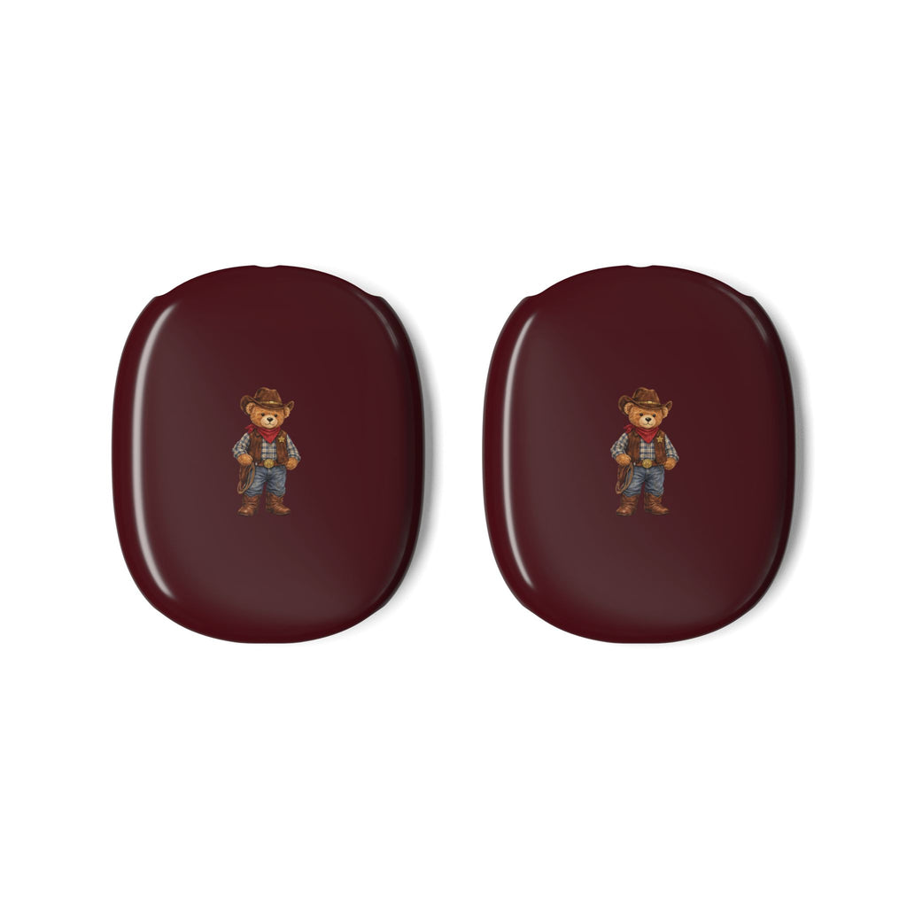 WINE RED COWBOY TEDDY BEAR AIRPODS MAX CASE COVERS