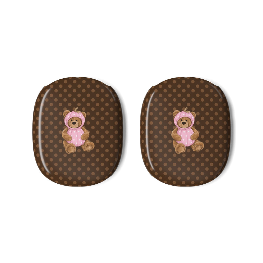 BROWN POLKA DOTS HALLOWEEN PINK PUMPKIN TEDDY BEAR AIRPODS MAX CASE COVERS
