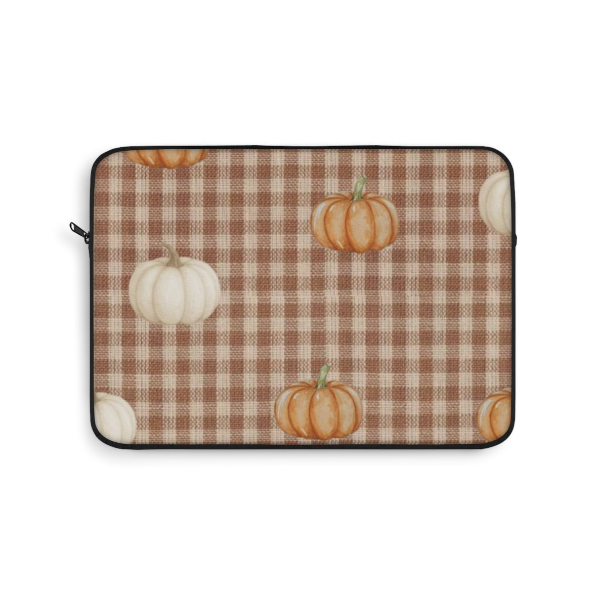 MOCHA GINGHAM PUMPKINS IPAD & LAPTOP SLEEVE