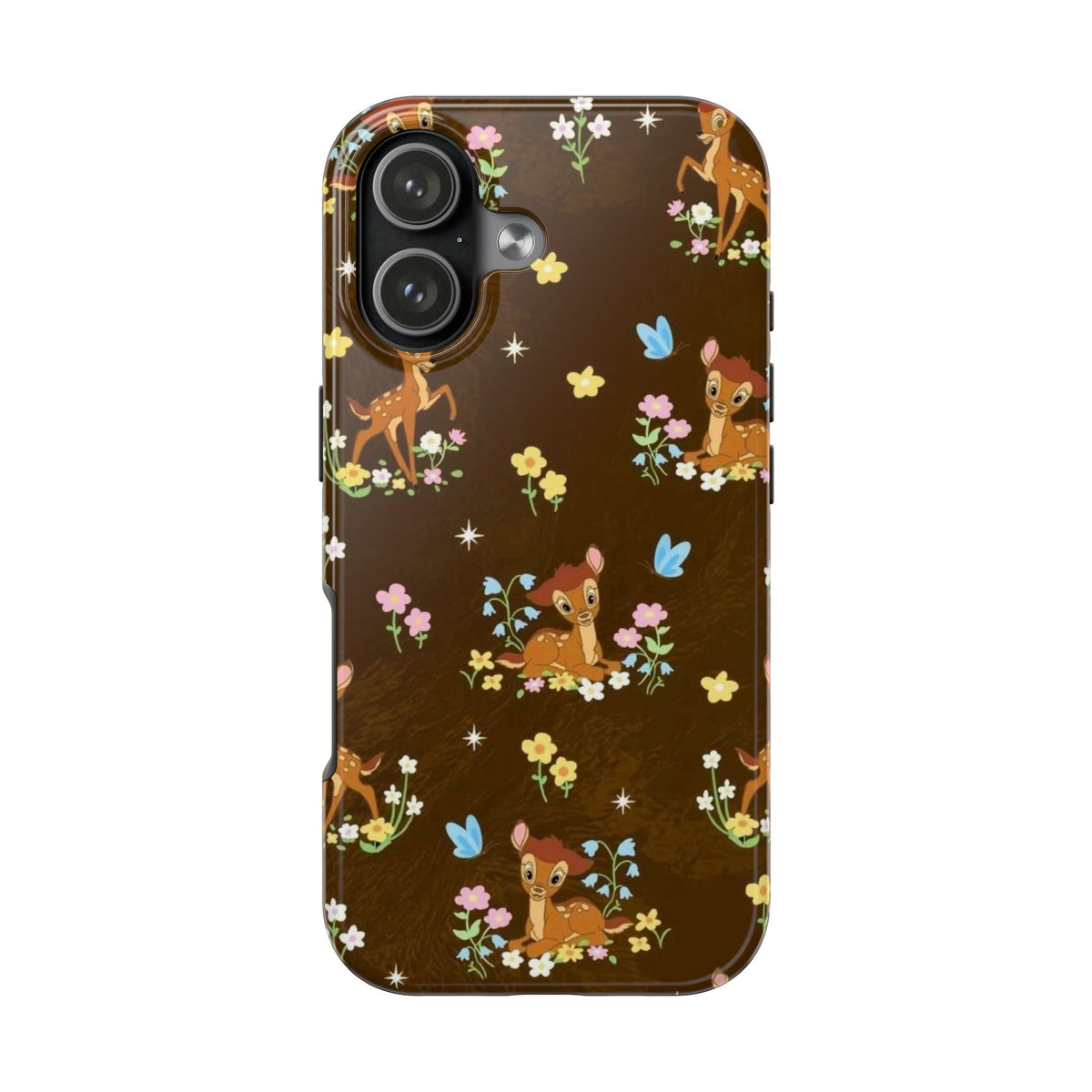 BROWN DEER FLORAL PHONE CASE