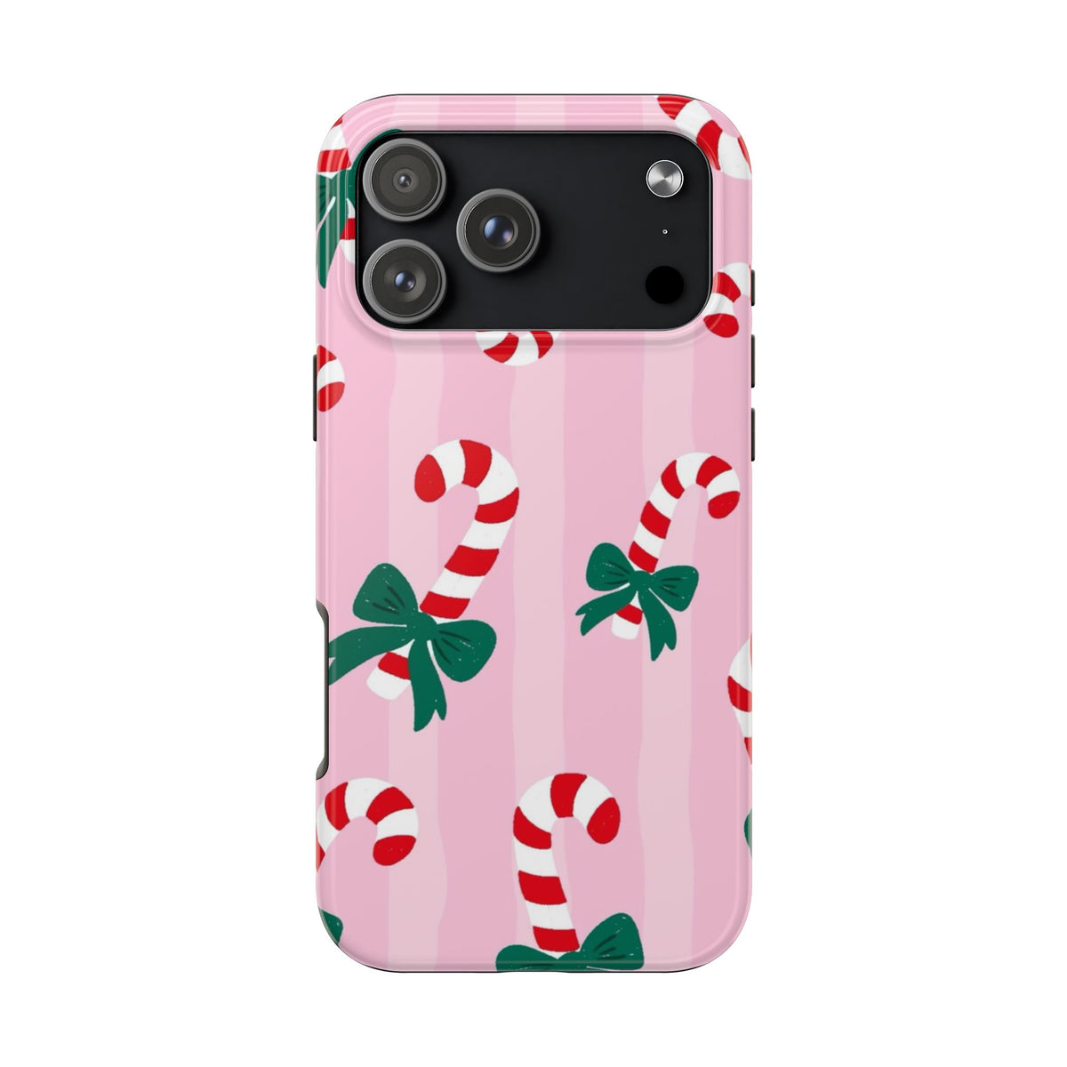 PINK STRIPES CANDY CANE PHONE CASE