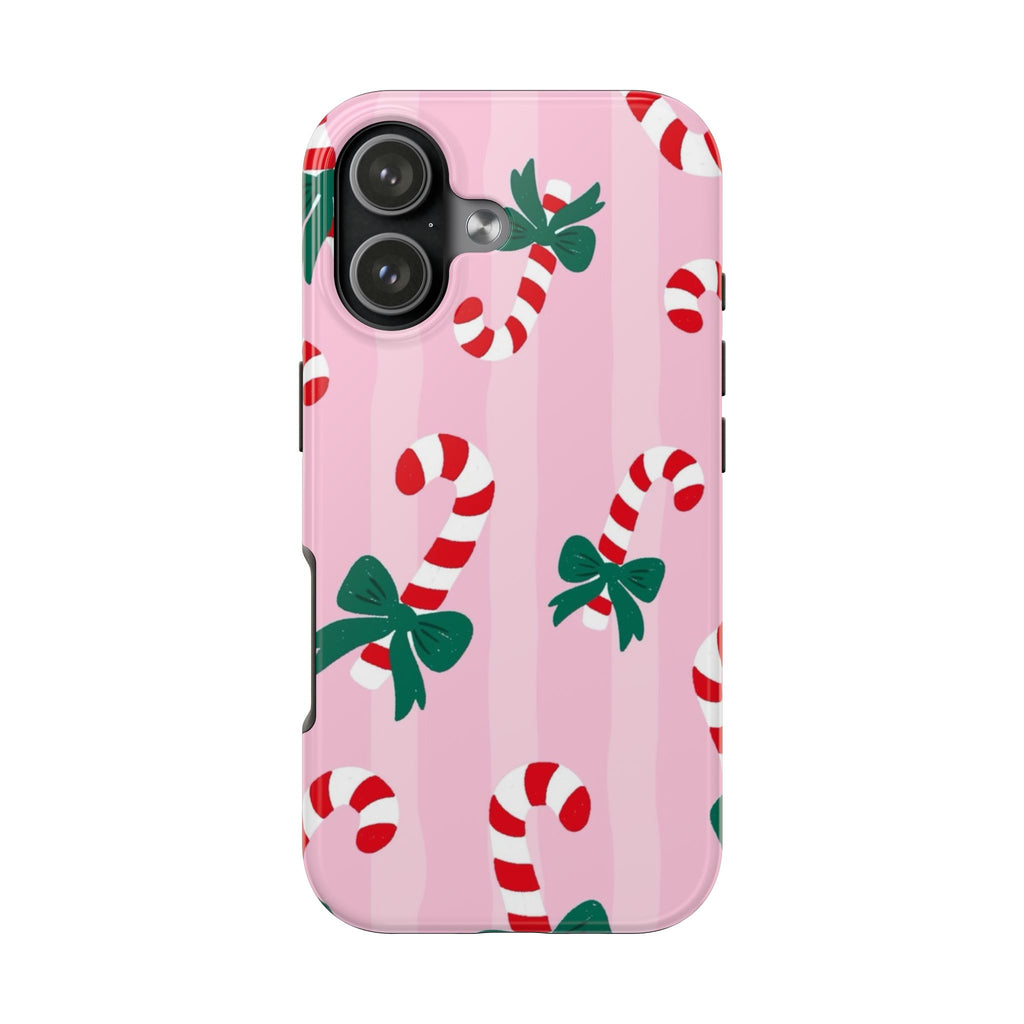 PINK STRIPES CANDY CANE PHONE CASE