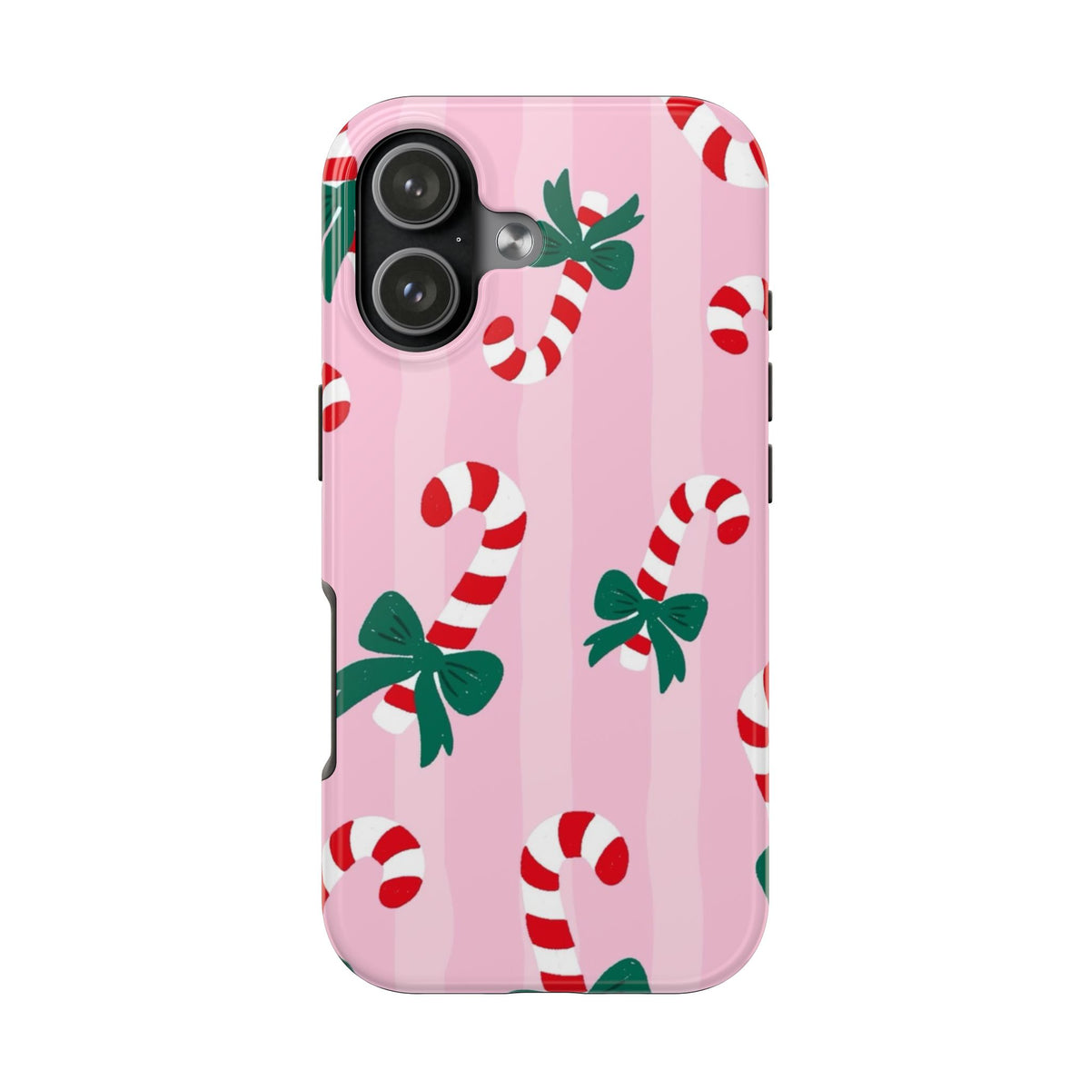 PINK STRIPES CANDY CANE PHONE CASE