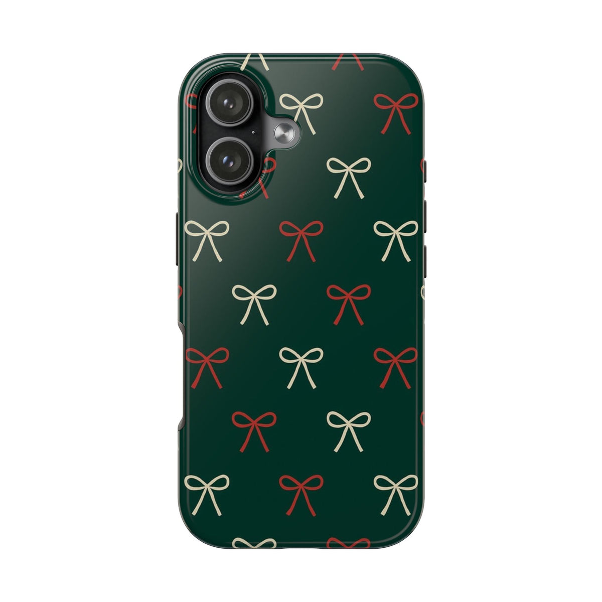 GREEN CHRISTMAS BOWS PHONE CASE