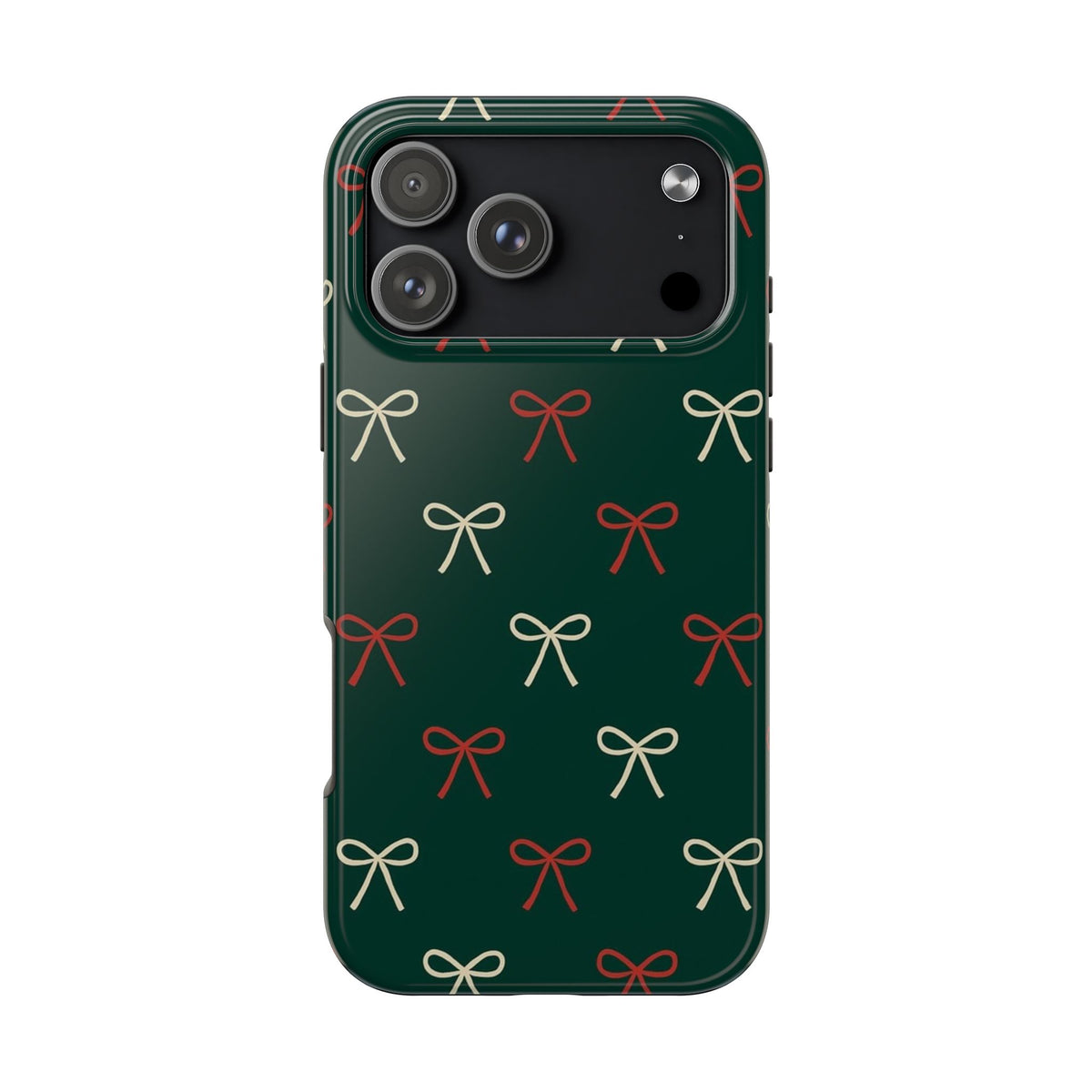 GREEN CHRISTMAS BOWS PHONE CASE