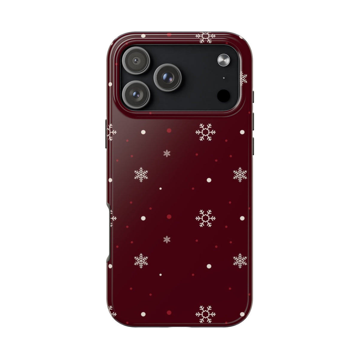 BURGUNDY CHRISTMAS SNOW PHONE CASE