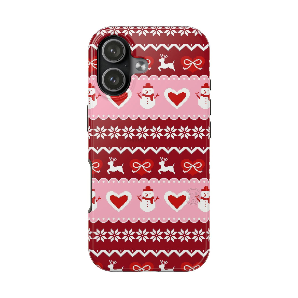 RED & PINK COQUETTE SNOWMAN PHONE CASE