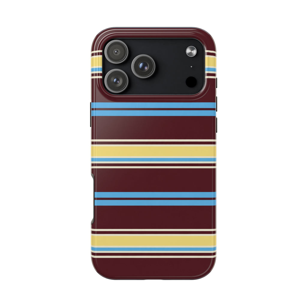 BURGUNDY BLUEBERRY STRIPES PHONE CASE