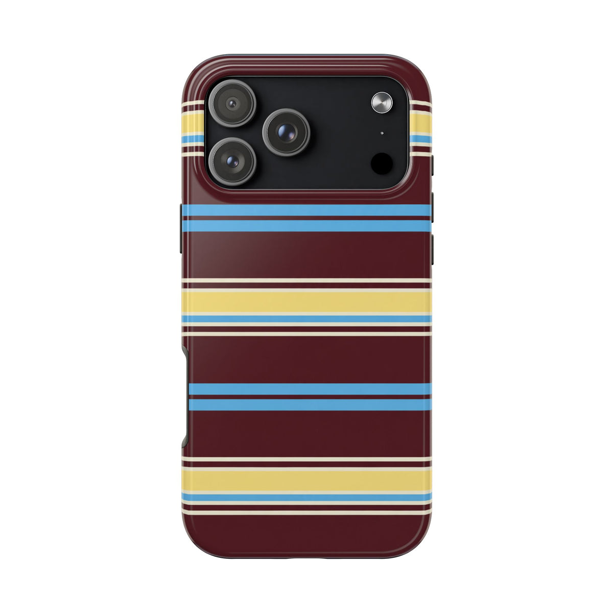 BURGUNDY BLUEBERRY STRIPES PHONE CASE