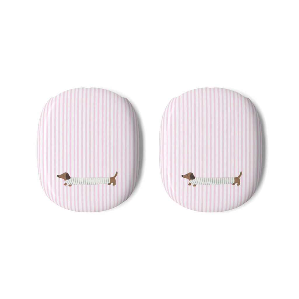 PINK STRIPES DACHSHUND WEENIE PUPPY DOG AIRPODS MAX CASE COVERS