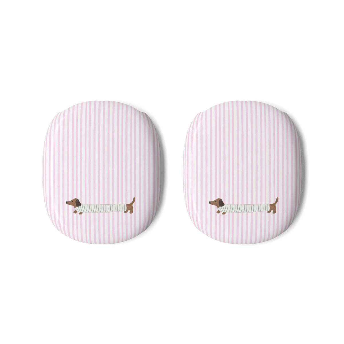PINK STRIPES DACHSHUND WEENIE PUPPY DOG AIRPODS MAX CASE COVERS