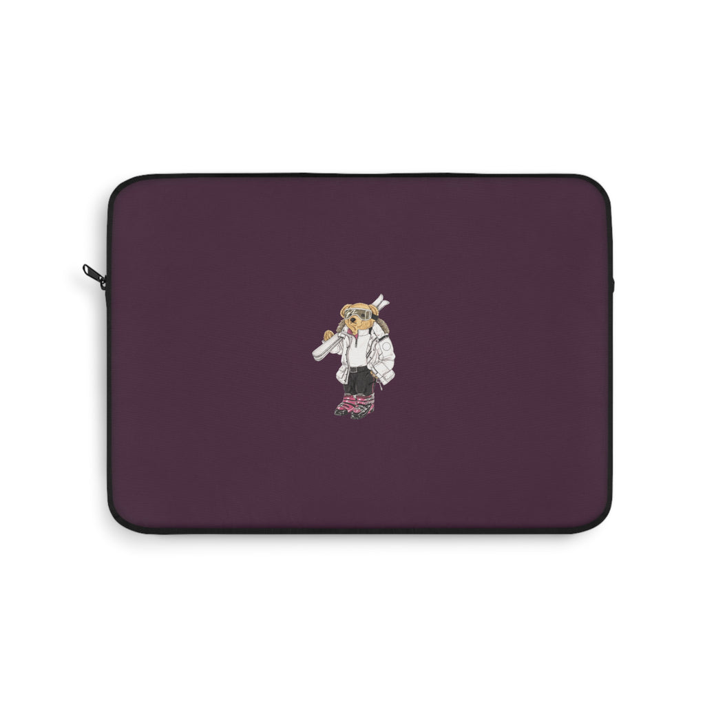 PLUM SKI SPORTS TEDDY BEAR KINDLE IPAD & LAPTOP SLEEVE
