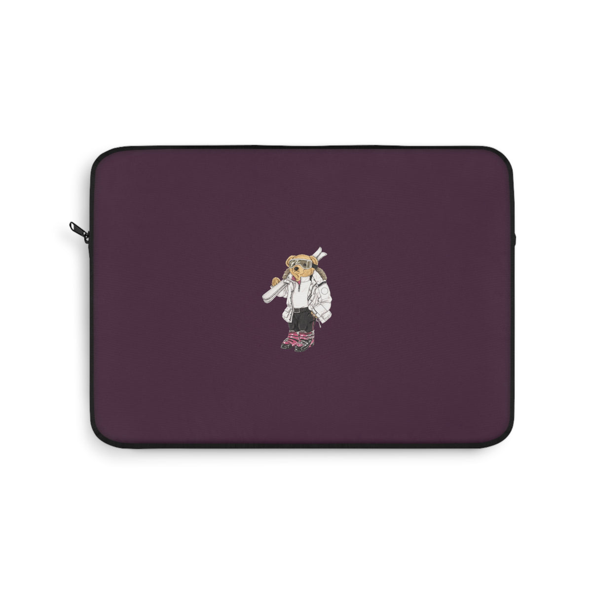PLUM SKI SPORTS TEDDY BEAR KINDLE IPAD & LAPTOP SLEEVE