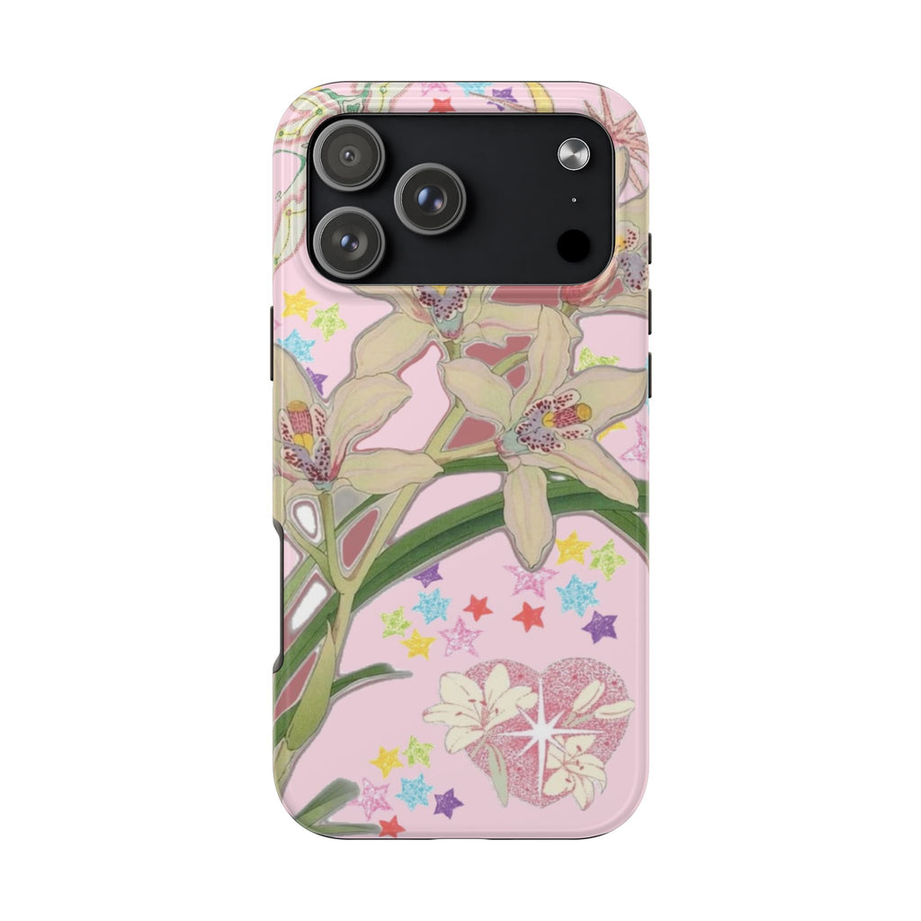 PINK STARRY EYED ORCHIDS PHONE CASE
