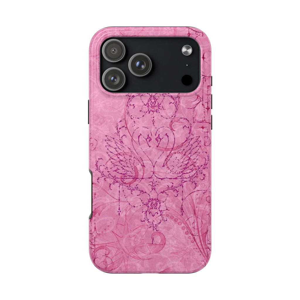 PINK CHROME SWAN PRINCESS PHONE CASE