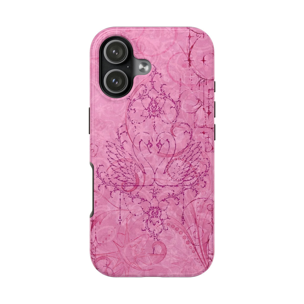 PINK CHROME SWAN PRINCESS PHONE CASE