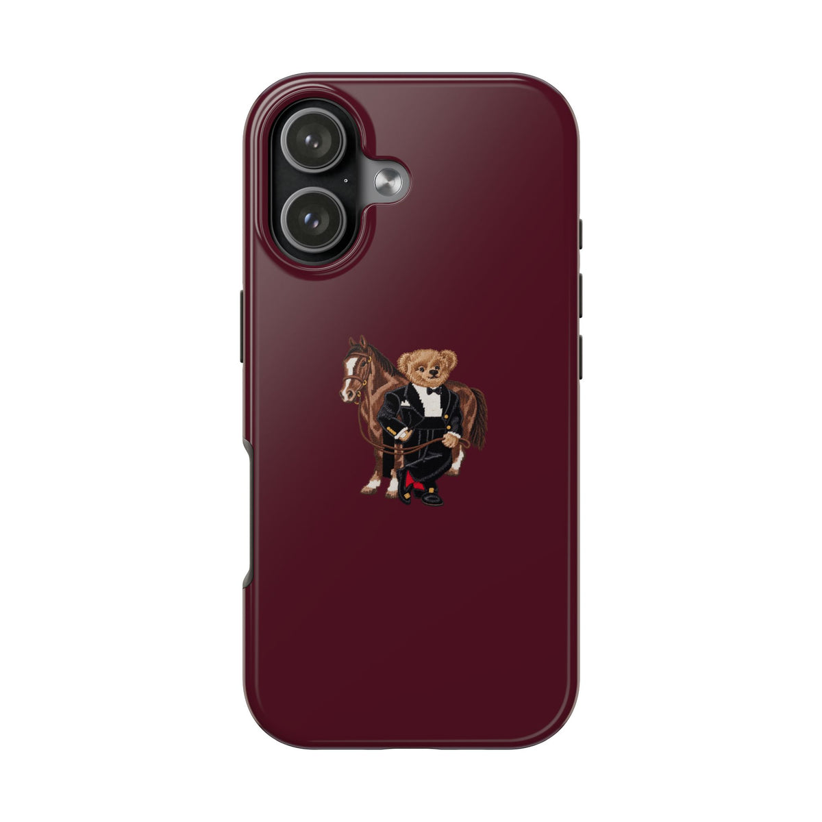 WINE RED BURGUNDY TUXEDO TEDDY BEAR PHONE CASE
