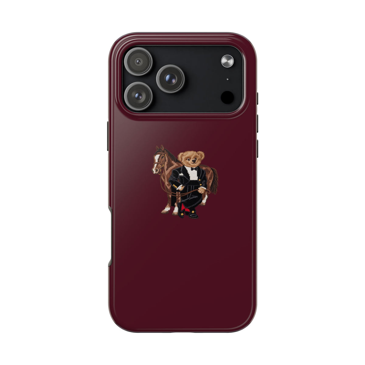 WINE RED BURGUNDY TUXEDO TEDDY BEAR PHONE CASE