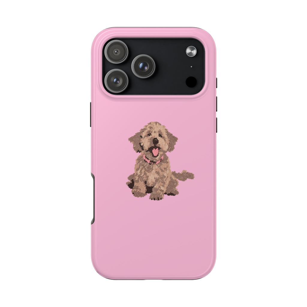 PINK GOLDENDOODLE PHONE CASE