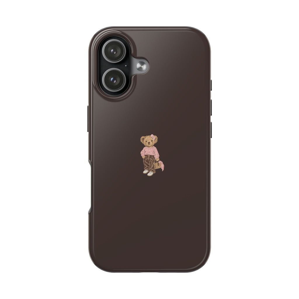 BROWN CLASSIC GIRL TEDDY BEAR PHONE CASE