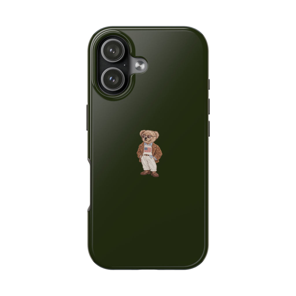 THE VINTAGE AMERICANA TEDDY BEAR GREEN PHONE CASE