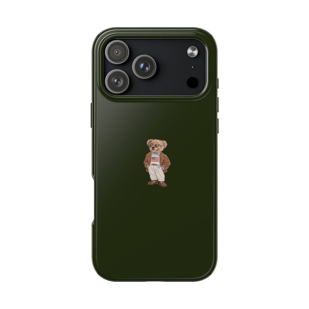 THE VINTAGE AMERICANA TEDDY BEAR GREEN PHONE CASE