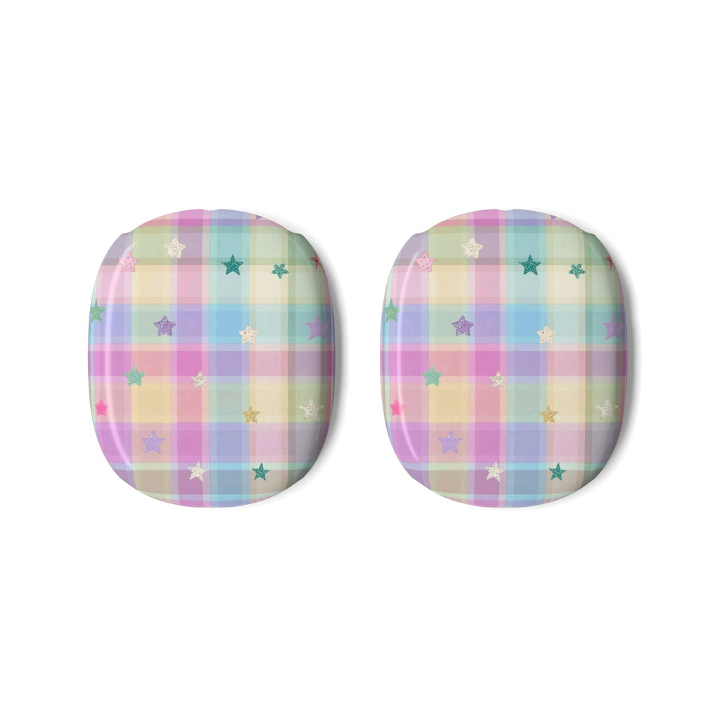 RAINBOW PASTEL PLAID STARS AIRPODS MAX CASE COVERS