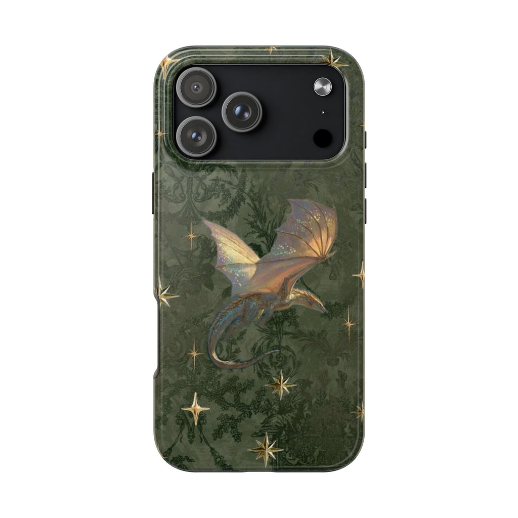 GREEN FLORAL DRAGON PHONE CASE