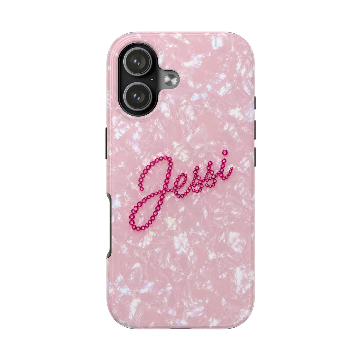 PERSONALIZED PINK VELVET ICE RHINESTONE CUSTOM NAME PHONE CASE