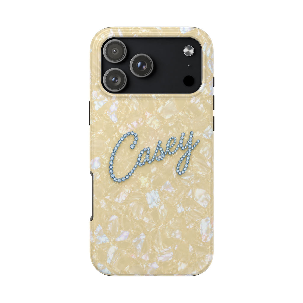 PERSONALIZED YELLOW VELVET ICE RHINESTONE CUSTOM NAME PHONE CASE