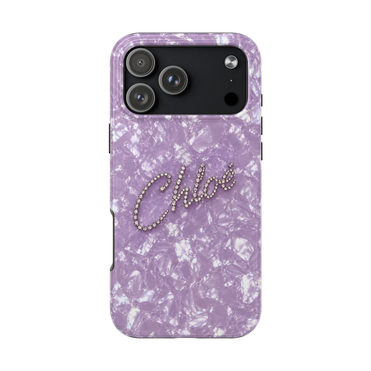 PERSONALIZED PURPLE VELVET ICE RHINESTONE CUSTOM NAME PHONE CASE