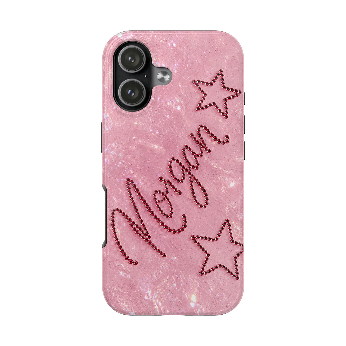 PERSONALIZED PINK GLITTER RHINESTONE CUSTOM NAME PHONE CASE