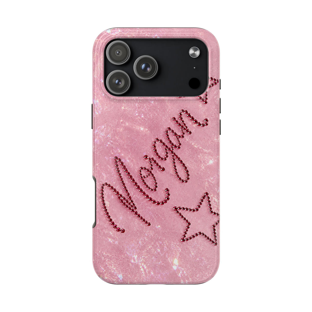PERSONALIZED PINK GLITTER RHINESTONE CUSTOM NAME PHONE CASE