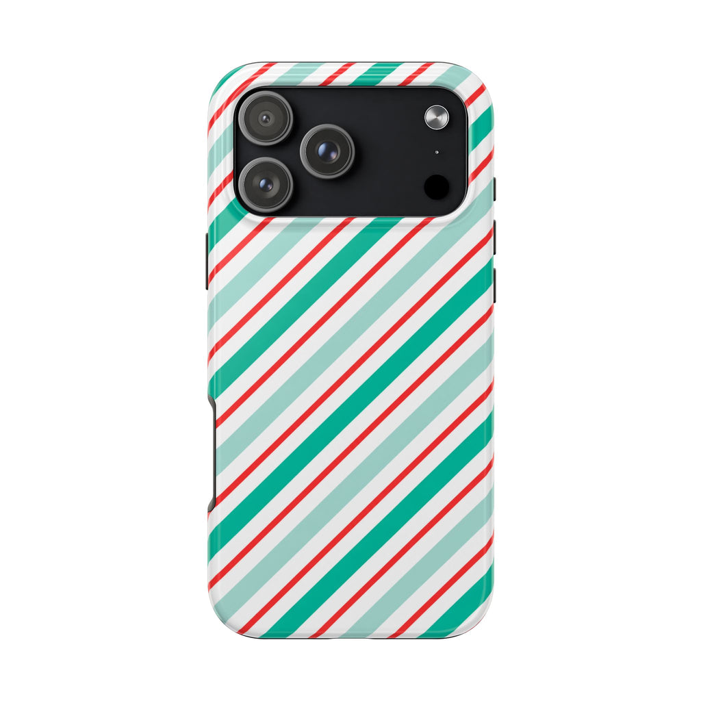 MINT CANDY CANE PHONE CASE